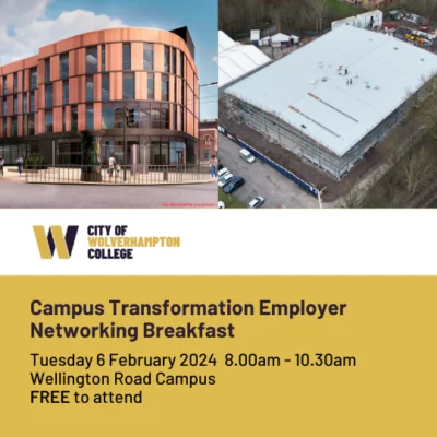 EMPLOYERS INVITED TO FIND OUT ABOUT COLLEGE DEVELOPMENTS AT BUSINESS BREAKFAST 